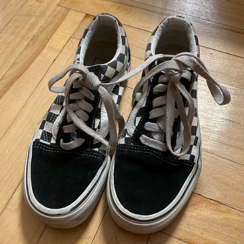 Vans lace up sneakers, size 4.5 youth / size 6 womens.